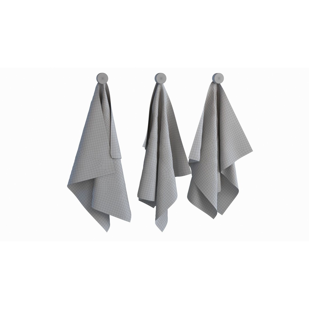 Tea Towels 3D Model – Low Poly Kitchenware with PBR Textures, FBX