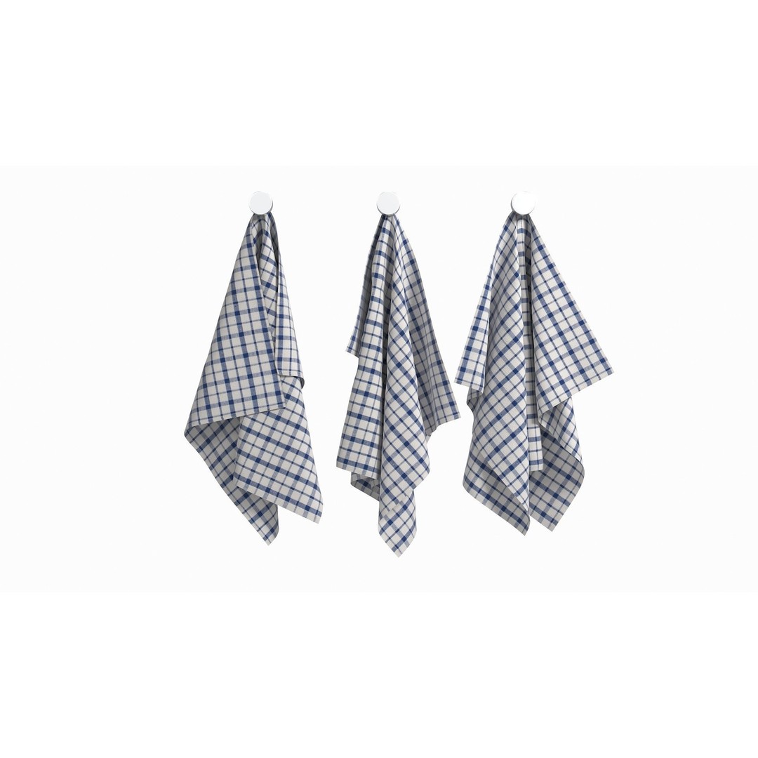 Tea Towels 3D Model – Low Poly Kitchenware with PBR Textures, FBX - View 10