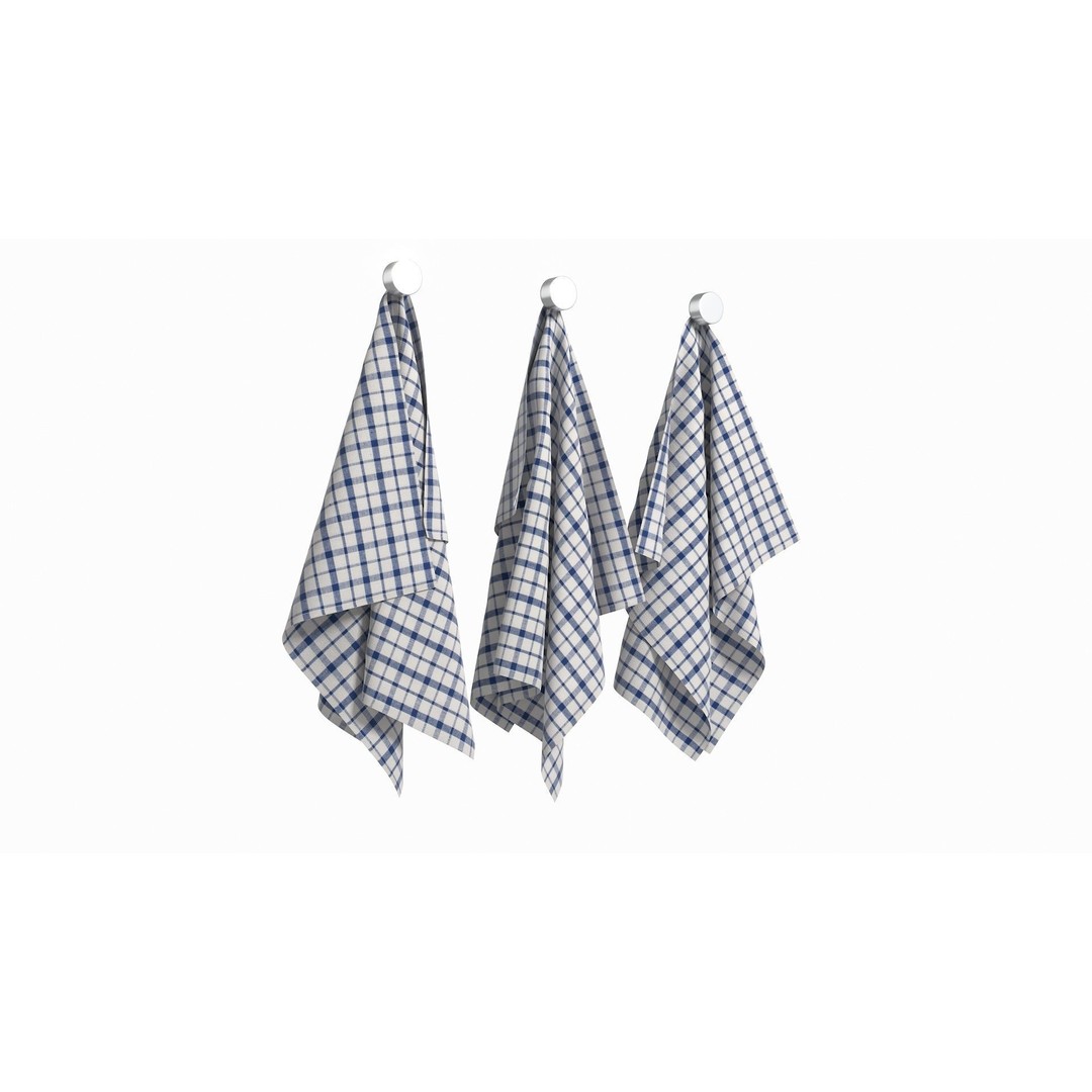 Tea Towels 3D Model – Low Poly Kitchenware with PBR Textures, FBX - View 11