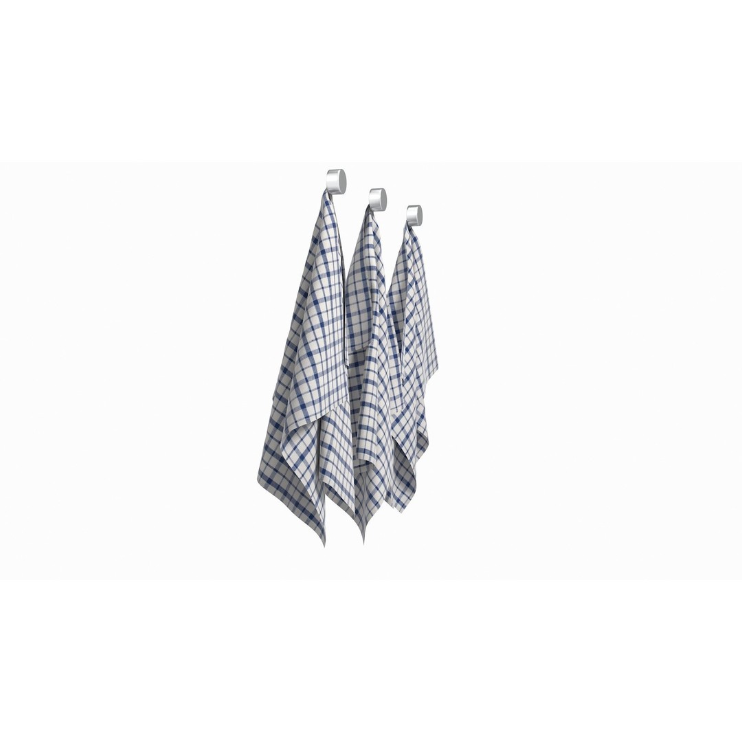 Tea Towels 3D Model – Low Poly Kitchenware with PBR Textures, FBX - View 12