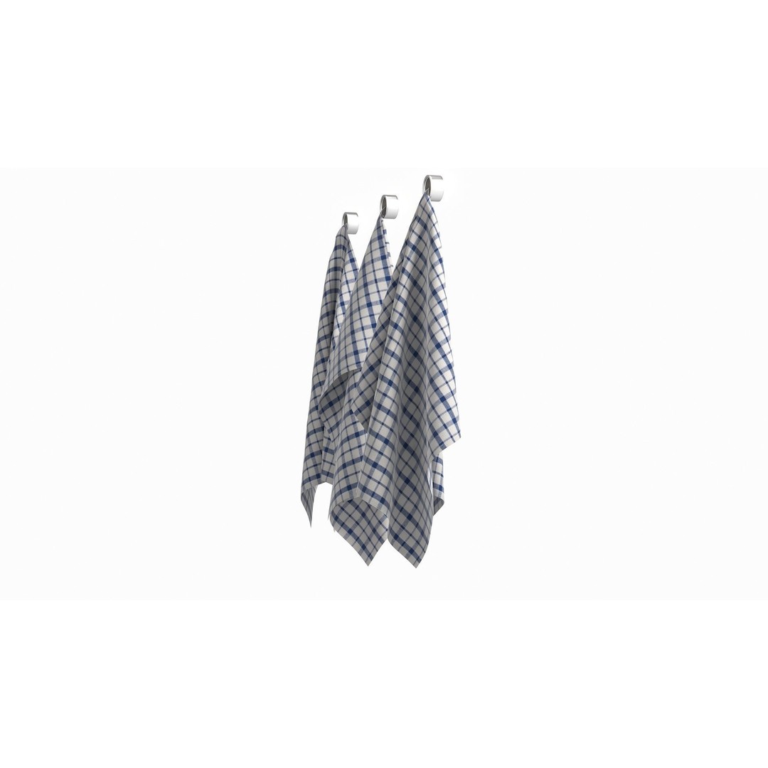 Tea Towels 3D Model – Low Poly Kitchenware with PBR Textures, FBX - View 13