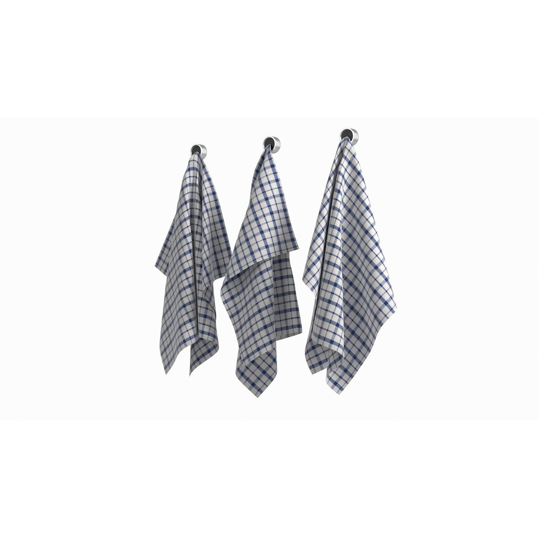 Tea Towels 3D Model – Low Poly Kitchenware with PBR Textures, FBX - View 14