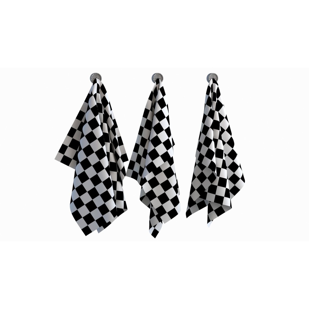 Tea Towels 3D Model – Low Poly Kitchenware with PBR Textures, FBX - View 15
