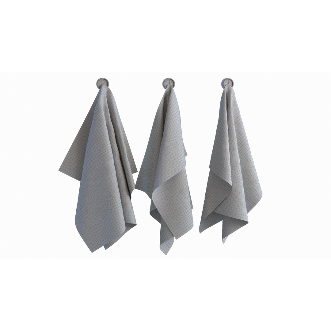 Tea Towels 3D Model – Low Poly Kitchenware with PBR Textures, FBX - View 18