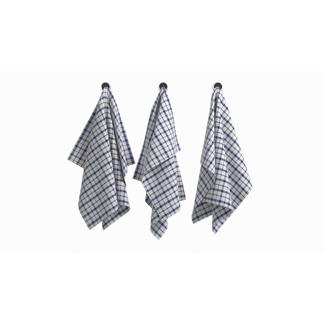 Tea Towels 3D Model – Low Poly Kitchenware with PBR Textures, FBX - View 5