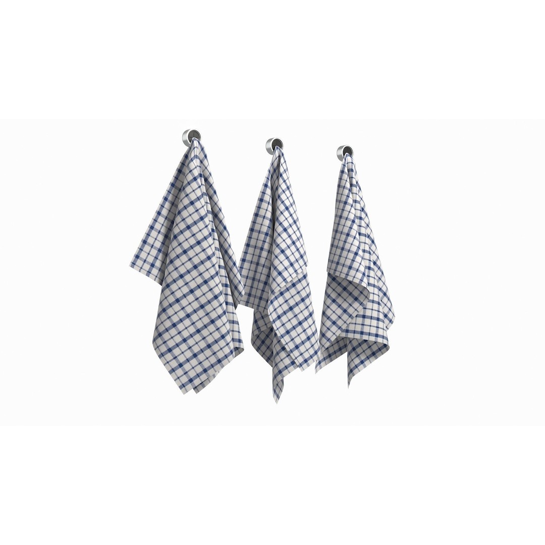 Tea Towels 3D Model – Low Poly Kitchenware with PBR Textures, FBX - View 6