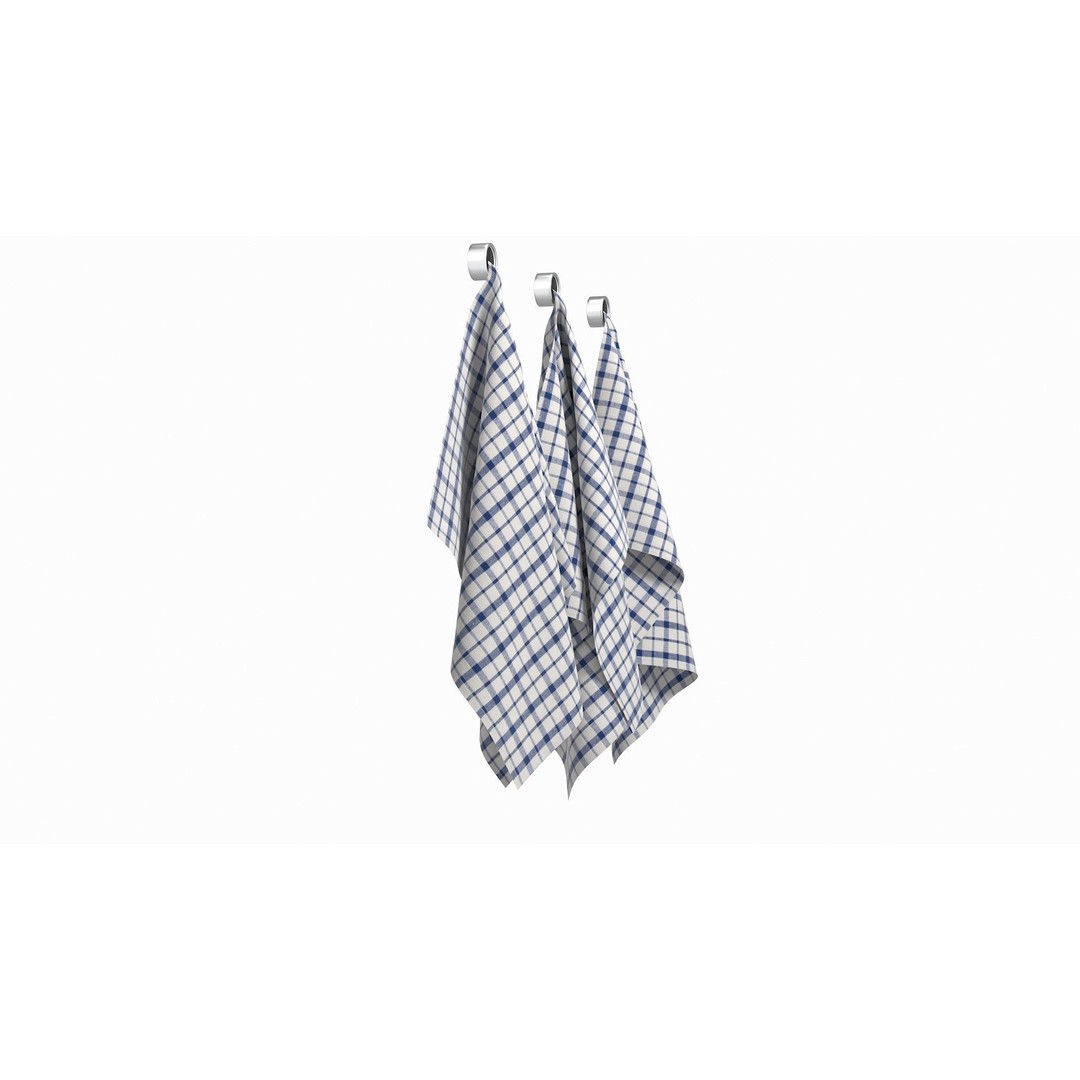 Tea Towels 3D Model – Low Poly Kitchenware with PBR Textures, FBX - View 7