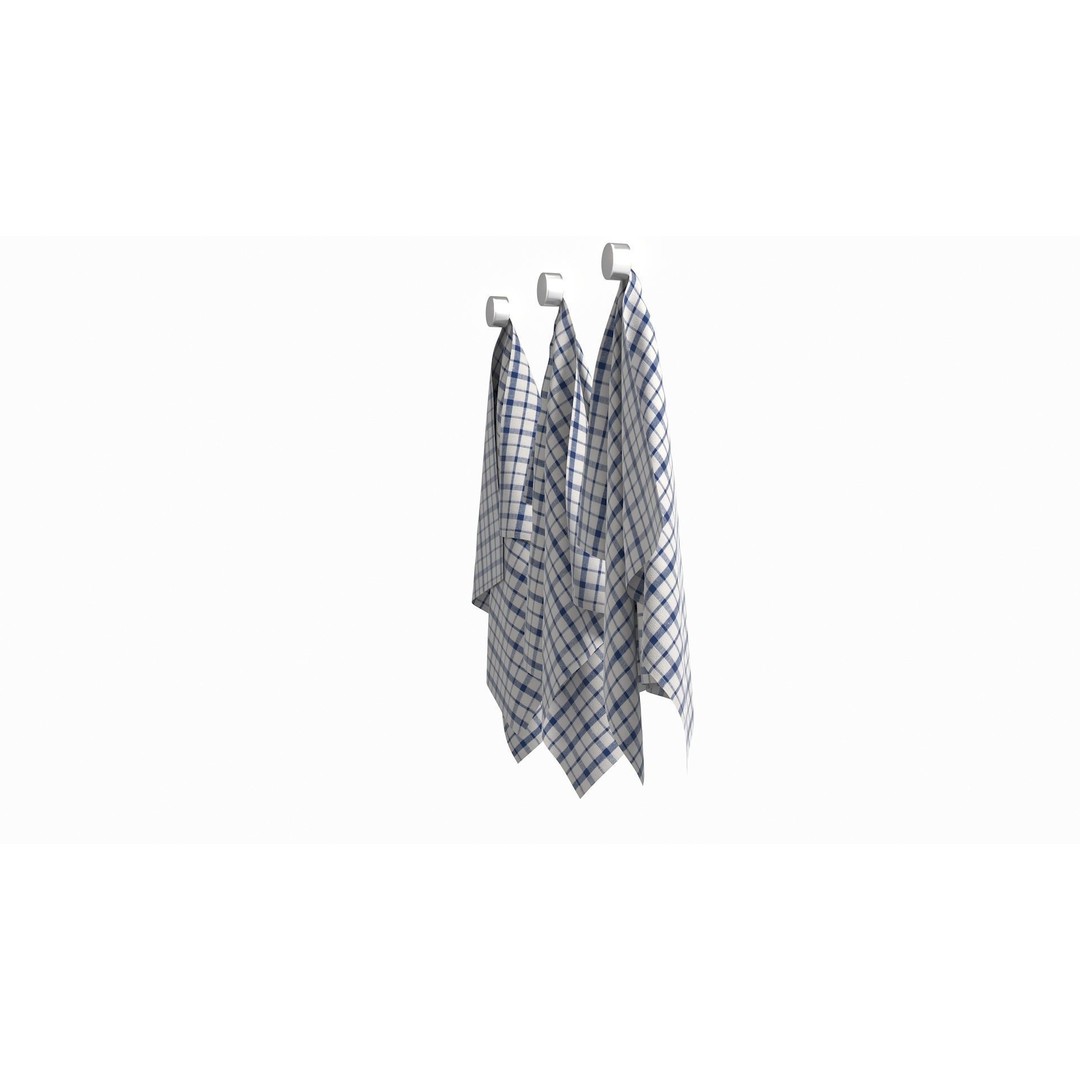 Tea Towels 3D Model – Low Poly Kitchenware with PBR Textures, FBX - View 8