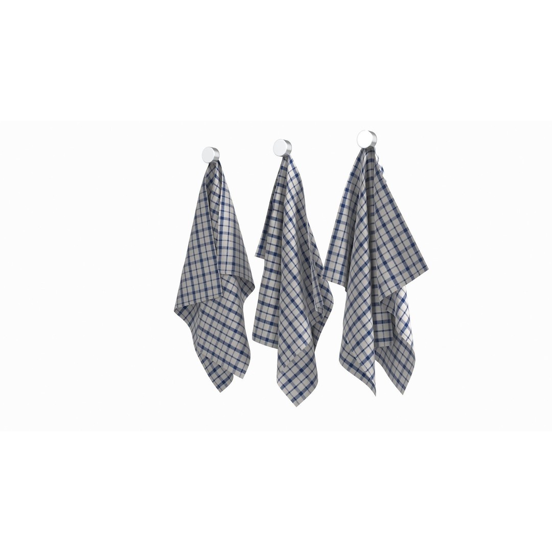 Tea Towels 3D Model – Low Poly Kitchenware with PBR Textures, FBX - View 9