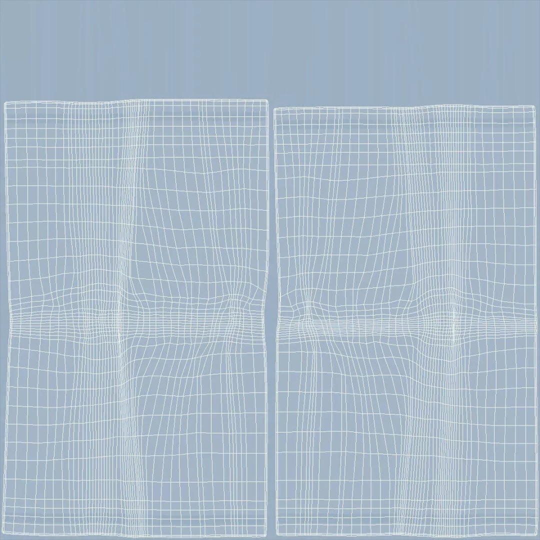 Relaxed Hanging Towels 3D Model – Smooth Fold Blue Cotton, PBR Textures - View 10