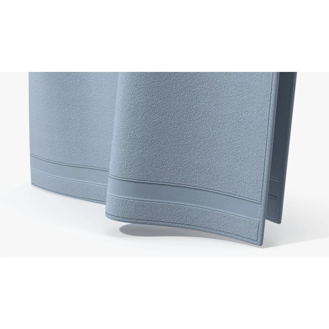 Relaxed Hanging Towels 3D Model – Smooth Fold Blue Cotton, PBR Textures - View 5