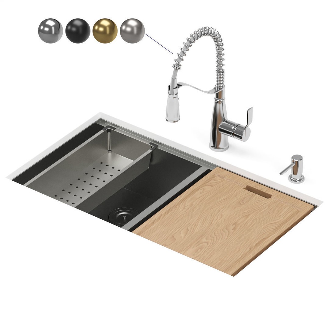 MOEN Kitchen Sink 3D Model – Modern Undermount Design, FBX and OBJ