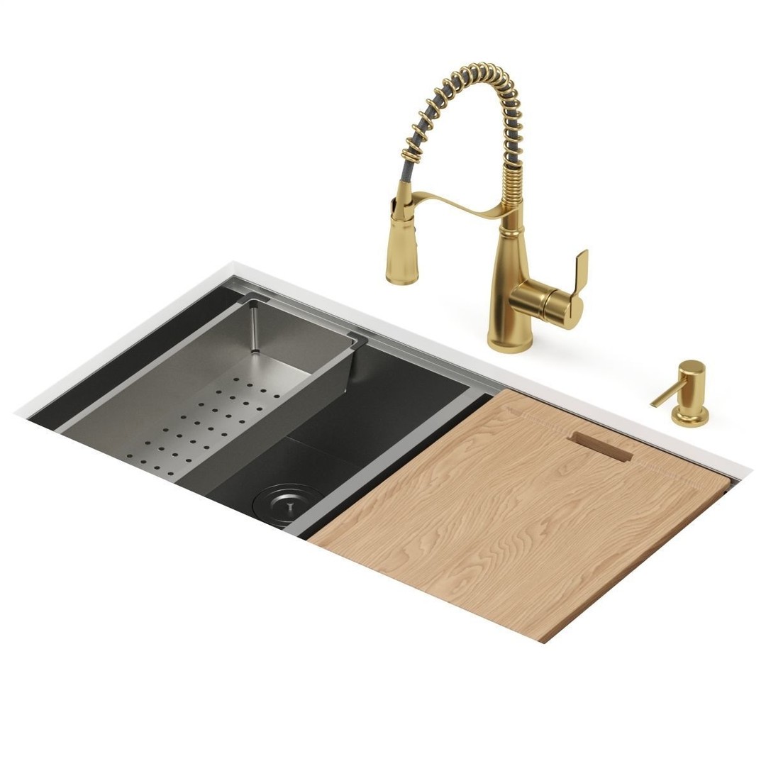 MOEN Kitchen Sink 3D Model – Modern Undermount Design, FBX and OBJ - View 3