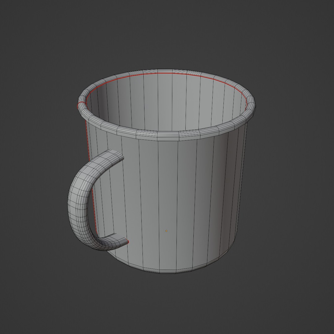 Iron Mug Set 3D Model – Low Poly Kitchenware, PBR Textures, FBX