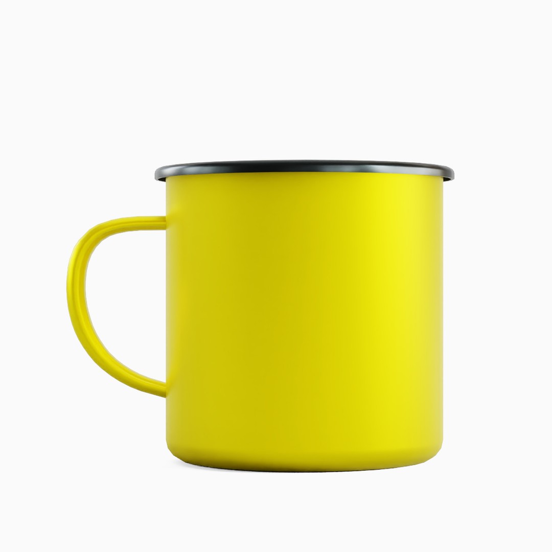 Iron Mug Set 3D Model – Low Poly Kitchenware, PBR Textures, FBX - View 10