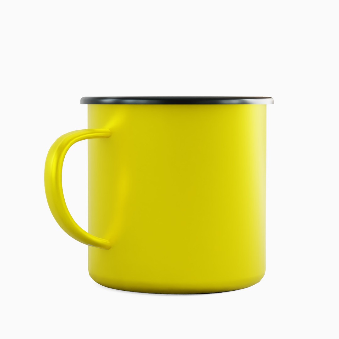 Iron Mug Set 3D Model – Low Poly Kitchenware, PBR Textures, FBX - View 11