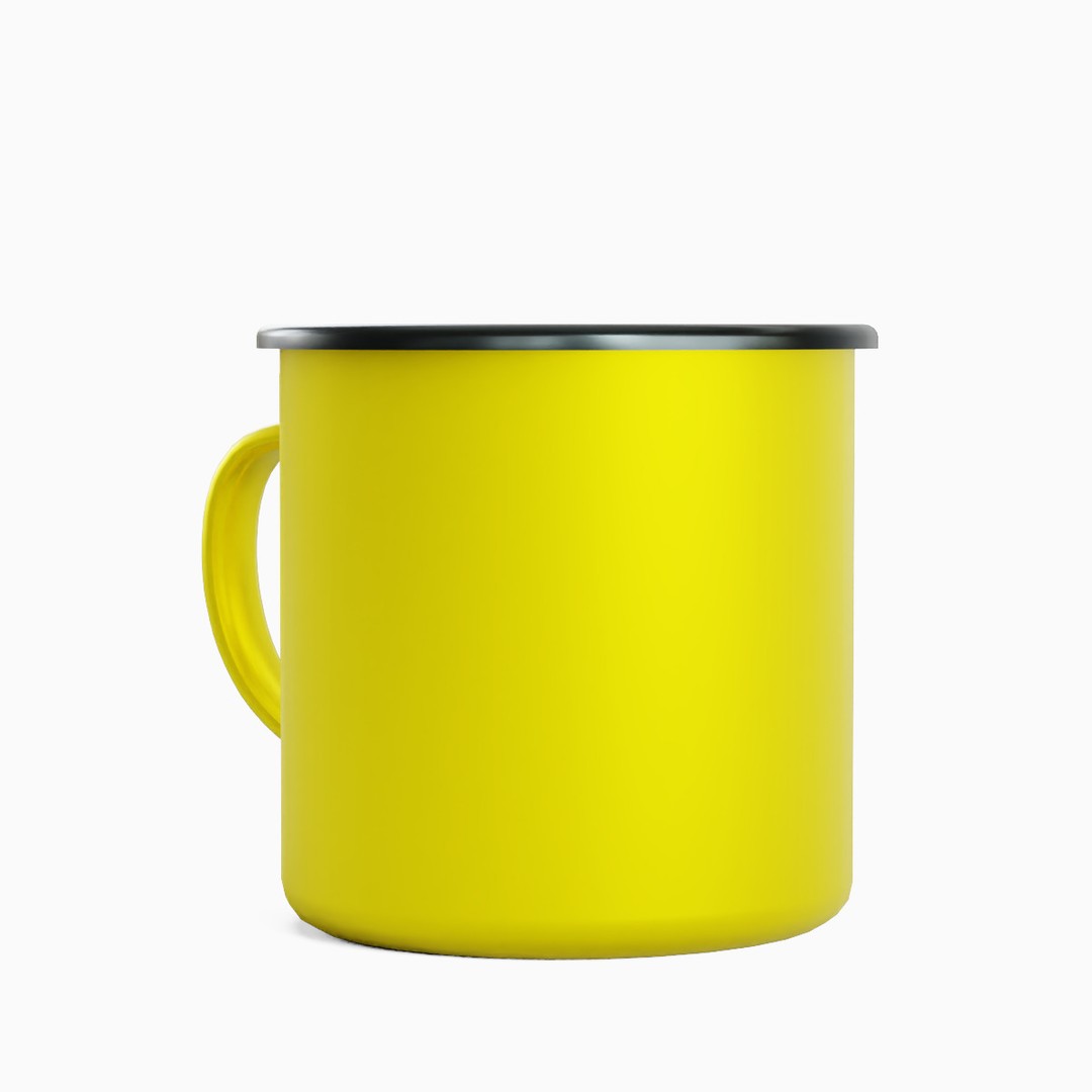Iron Mug Set 3D Model – Low Poly Kitchenware, PBR Textures, FBX - View 12