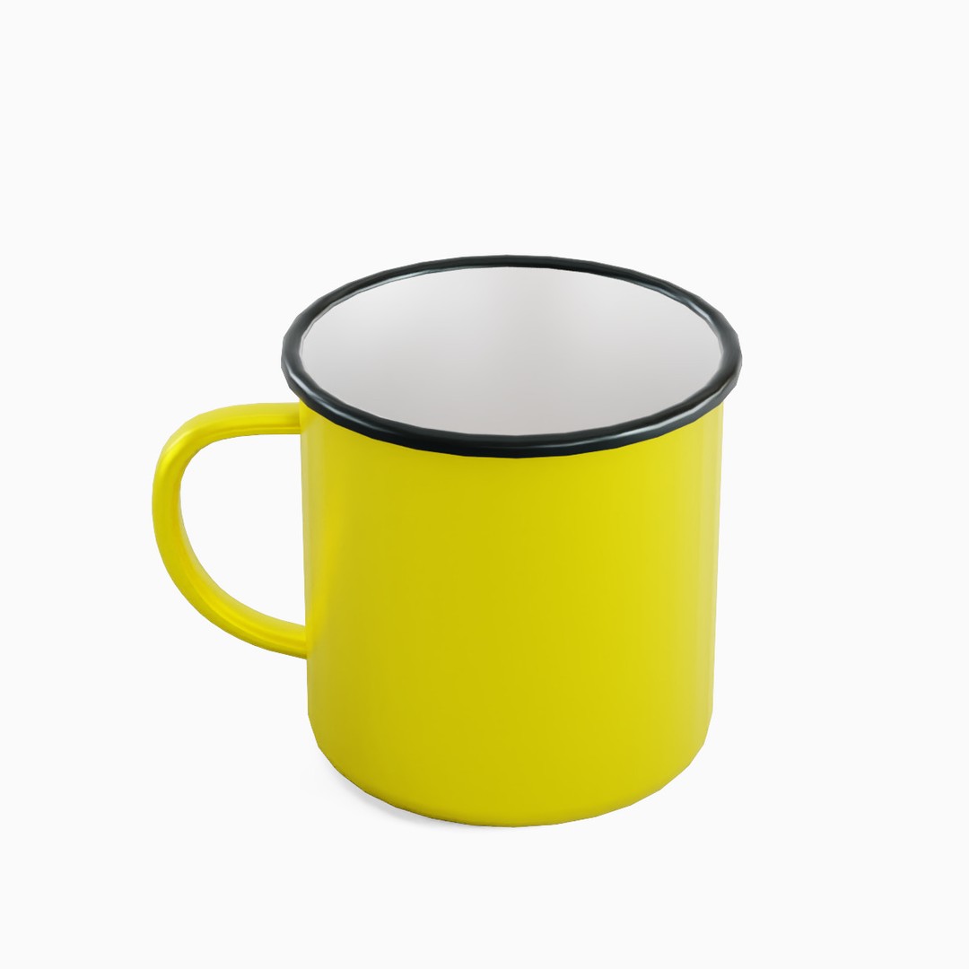 Iron Mug Set 3D Model – Low Poly Kitchenware, PBR Textures, FBX - View 13