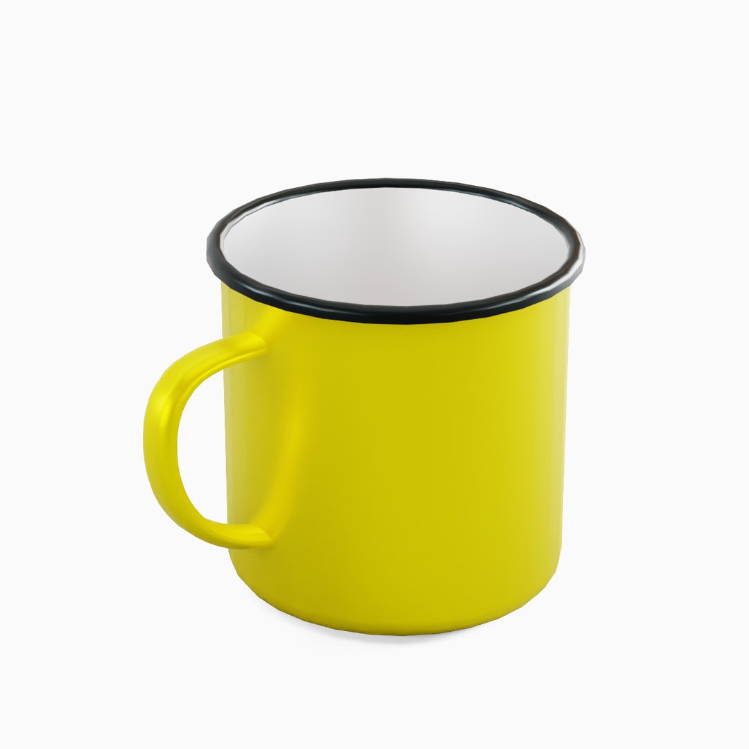 Iron Mug Set 3D Model – Low Poly Kitchenware, PBR Textures, FBX - View 14