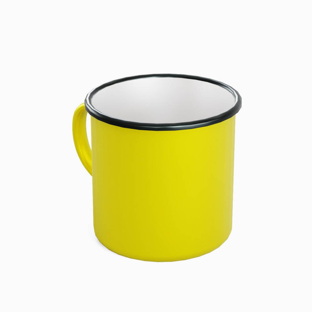 Iron Mug Set 3D Model – Low Poly Kitchenware, PBR Textures, FBX - View 15