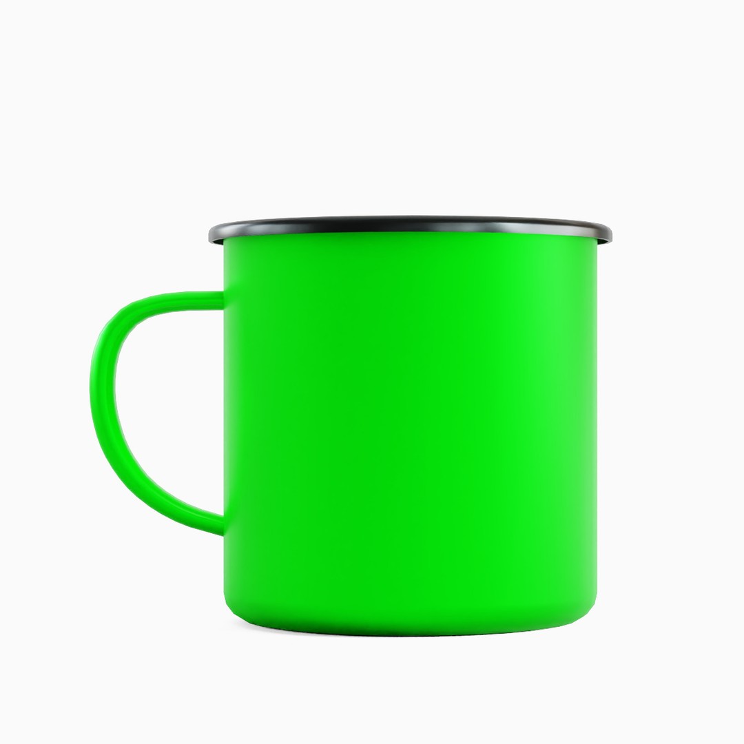 Iron Mug Set 3D Model – Low Poly Kitchenware, PBR Textures, FBX - View 16