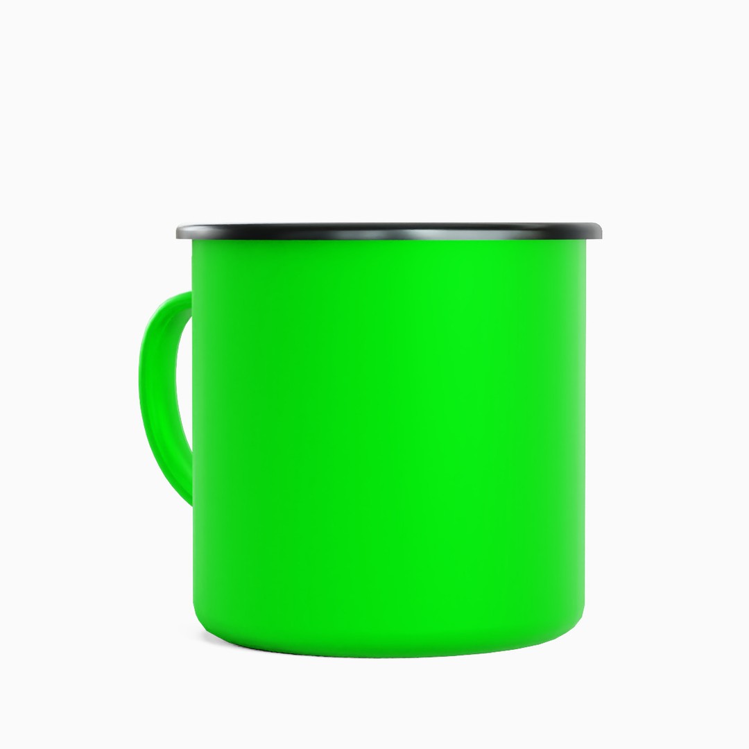 Iron Mug Set 3D Model – Low Poly Kitchenware, PBR Textures, FBX - View 18