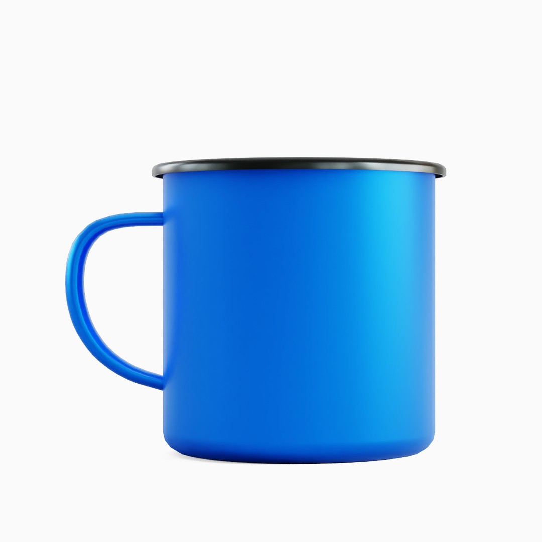 Iron Mug Set 3D Model – Low Poly Kitchenware, PBR Textures, FBX - View 22