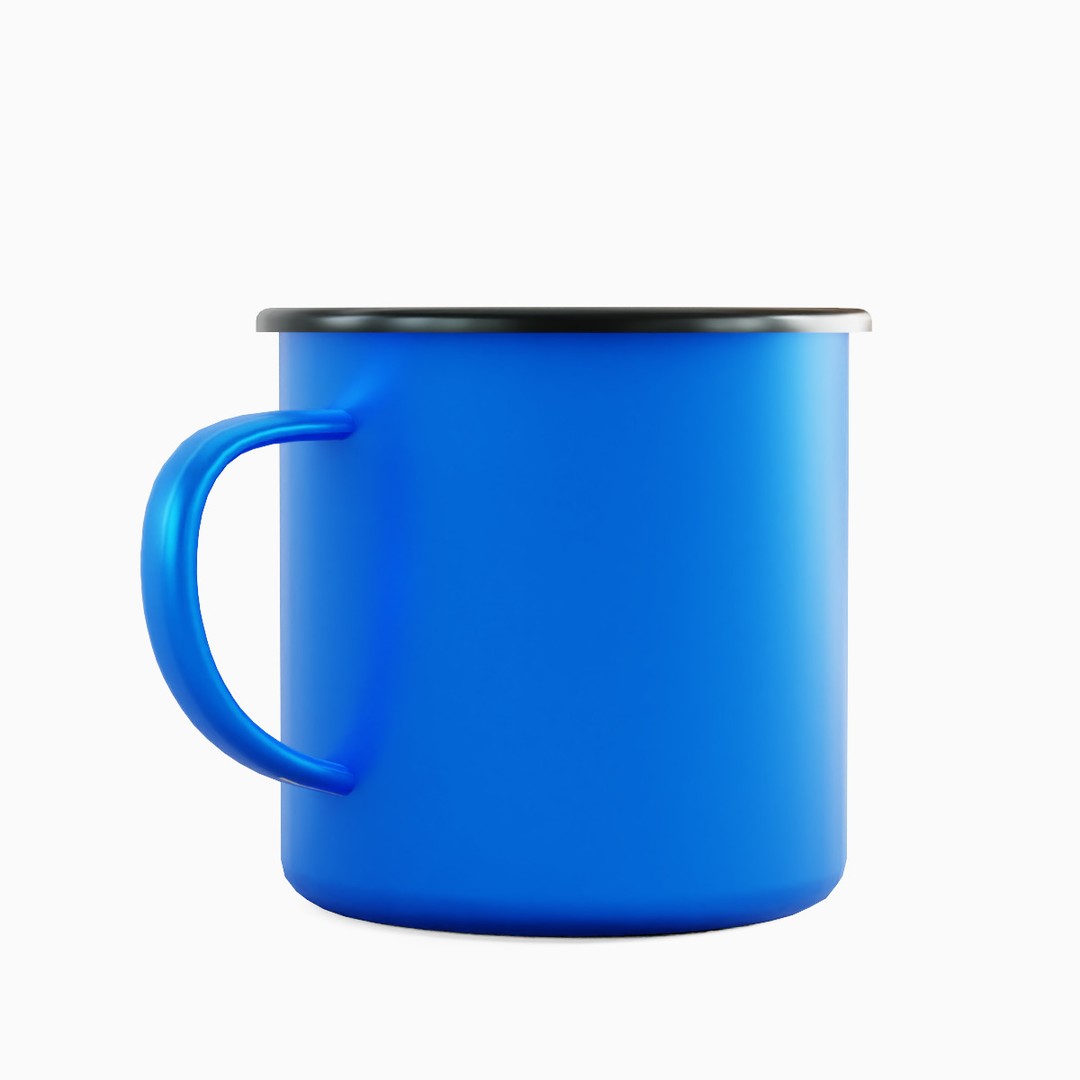 Iron Mug Set 3D Model – Low Poly Kitchenware, PBR Textures, FBX - View 23