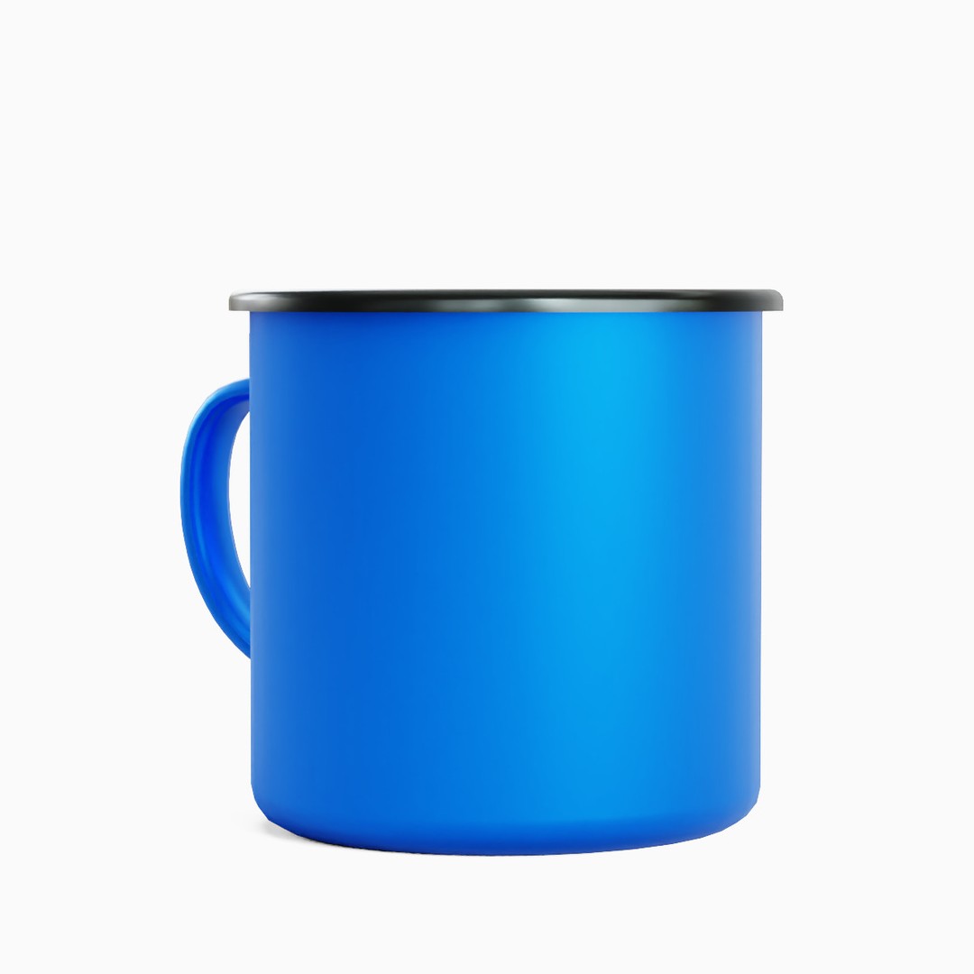 Iron Mug Set 3D Model – Low Poly Kitchenware, PBR Textures, FBX - View 24
