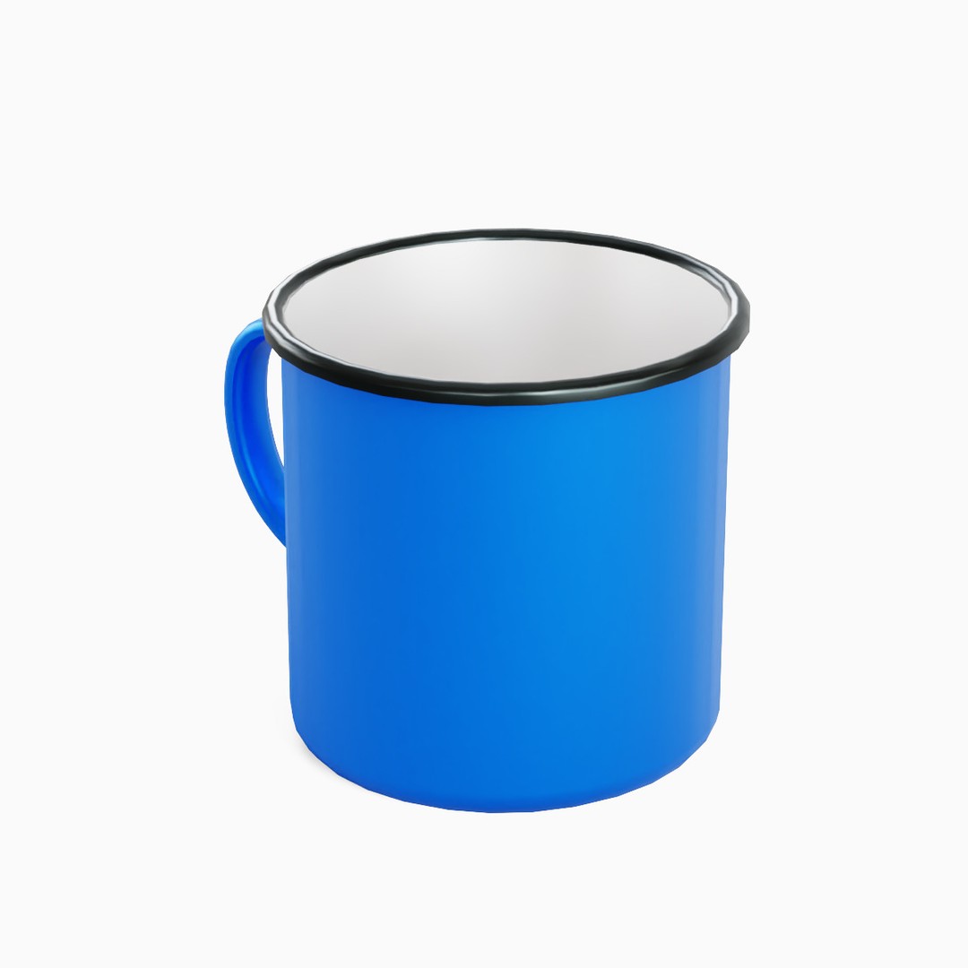Iron Mug Set 3D Model – Low Poly Kitchenware, PBR Textures, FBX - View 27