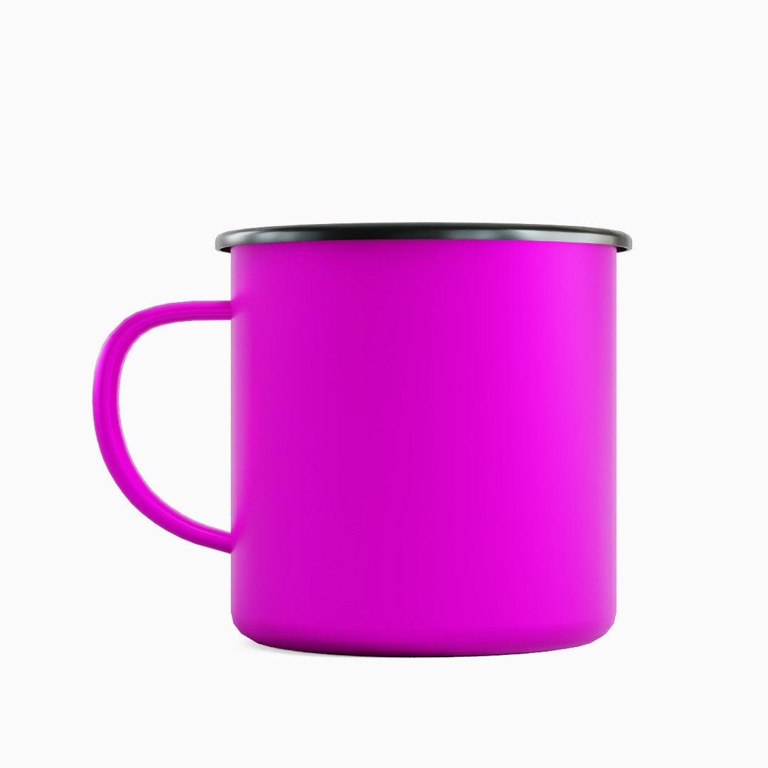 Iron Mug Set 3D Model – Low Poly Kitchenware, PBR Textures, FBX - View 28