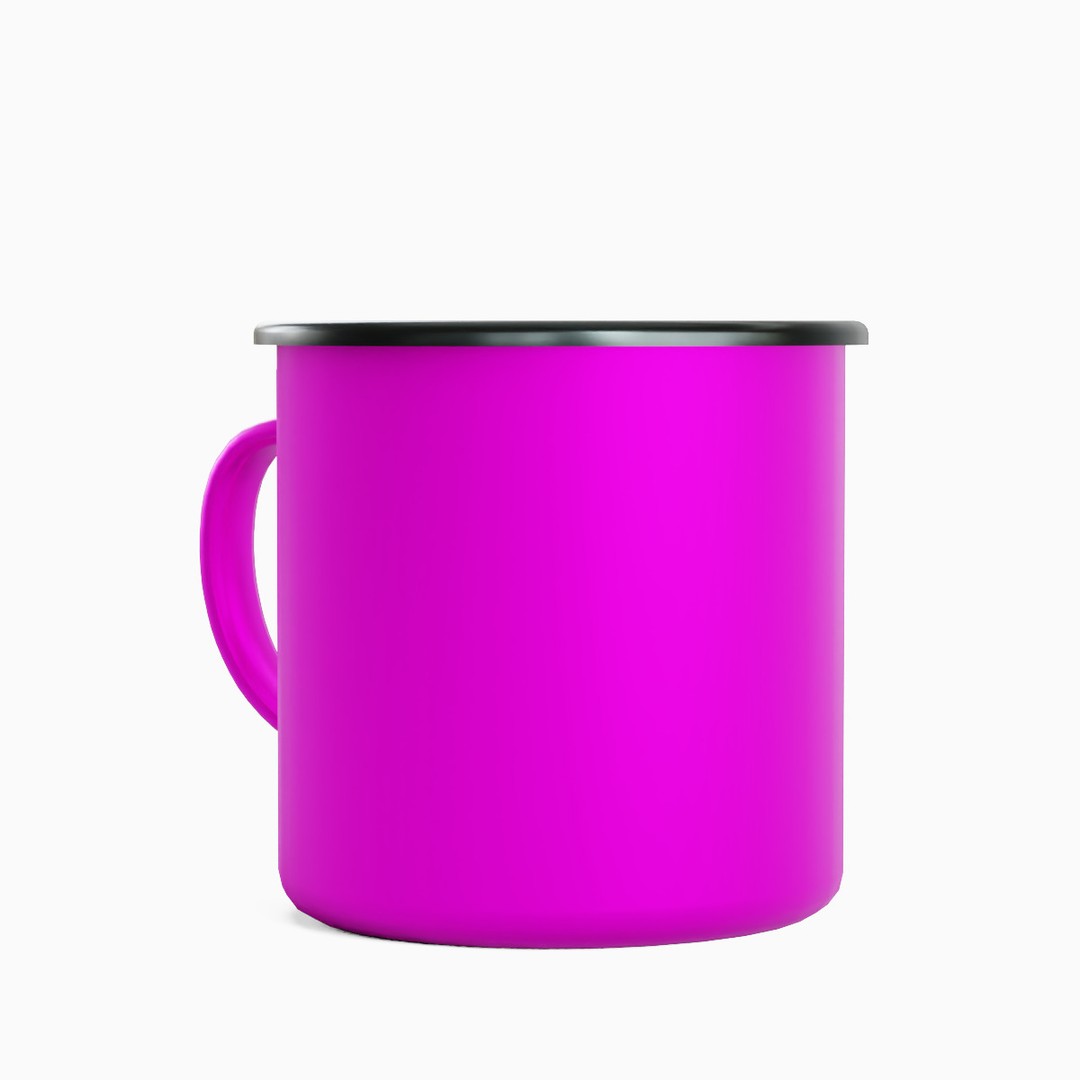 Iron Mug Set 3D Model – Low Poly Kitchenware, PBR Textures, FBX - View 30