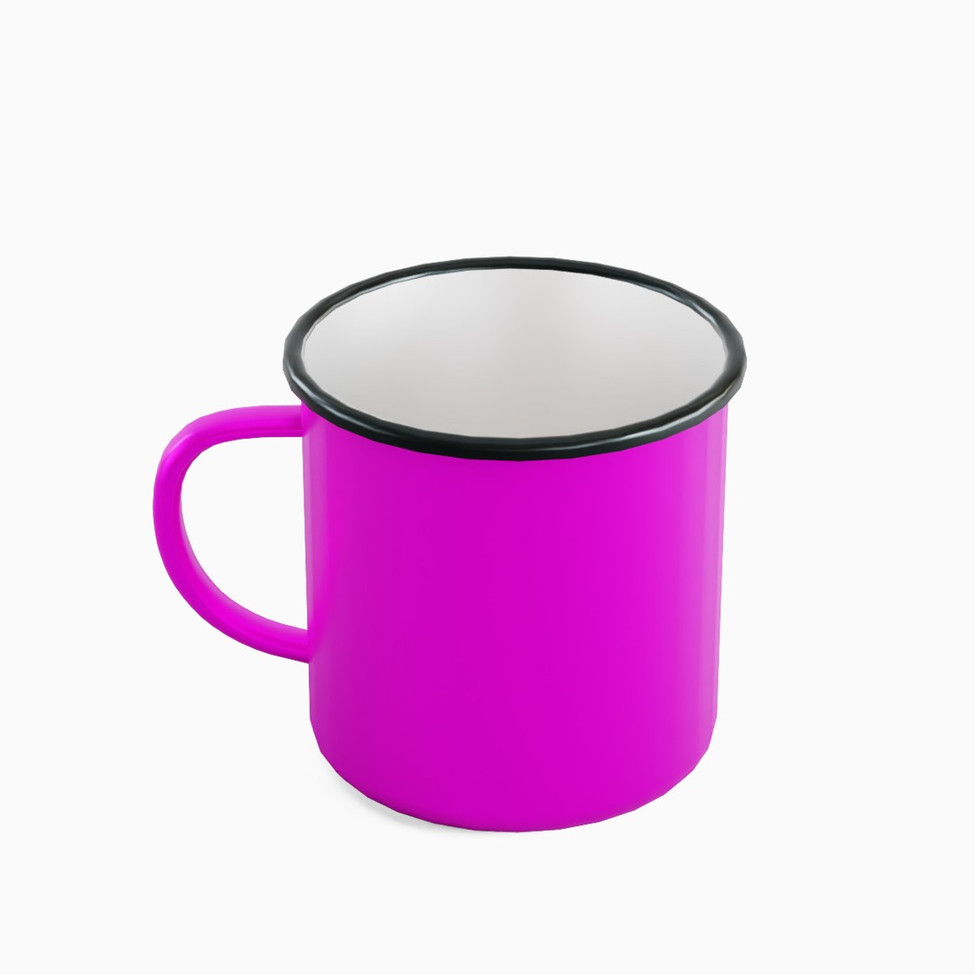 Iron Mug Set 3D Model – Low Poly Kitchenware, PBR Textures, FBX - View 31