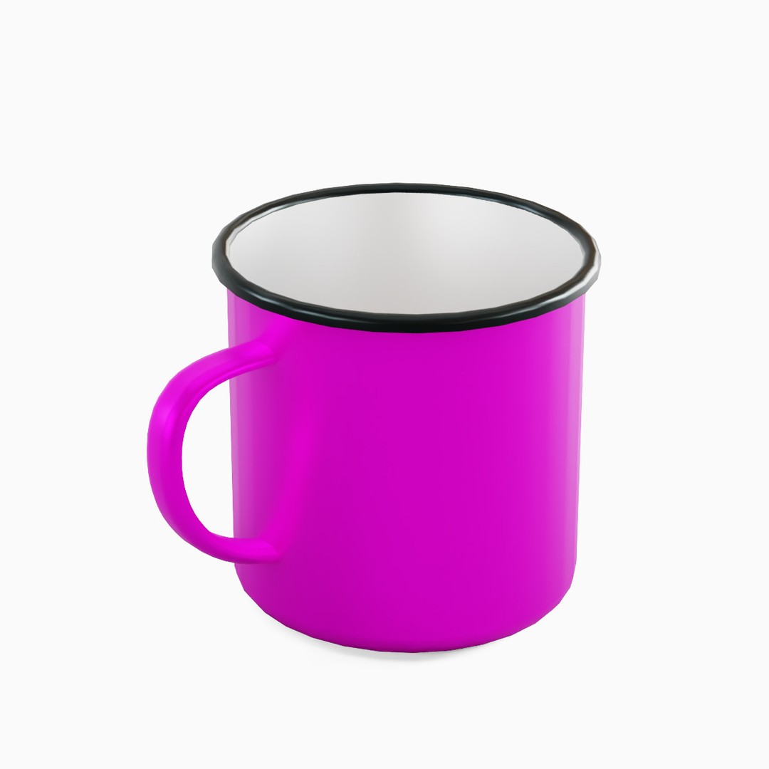 Iron Mug Set 3D Model – Low Poly Kitchenware, PBR Textures, FBX - View 32