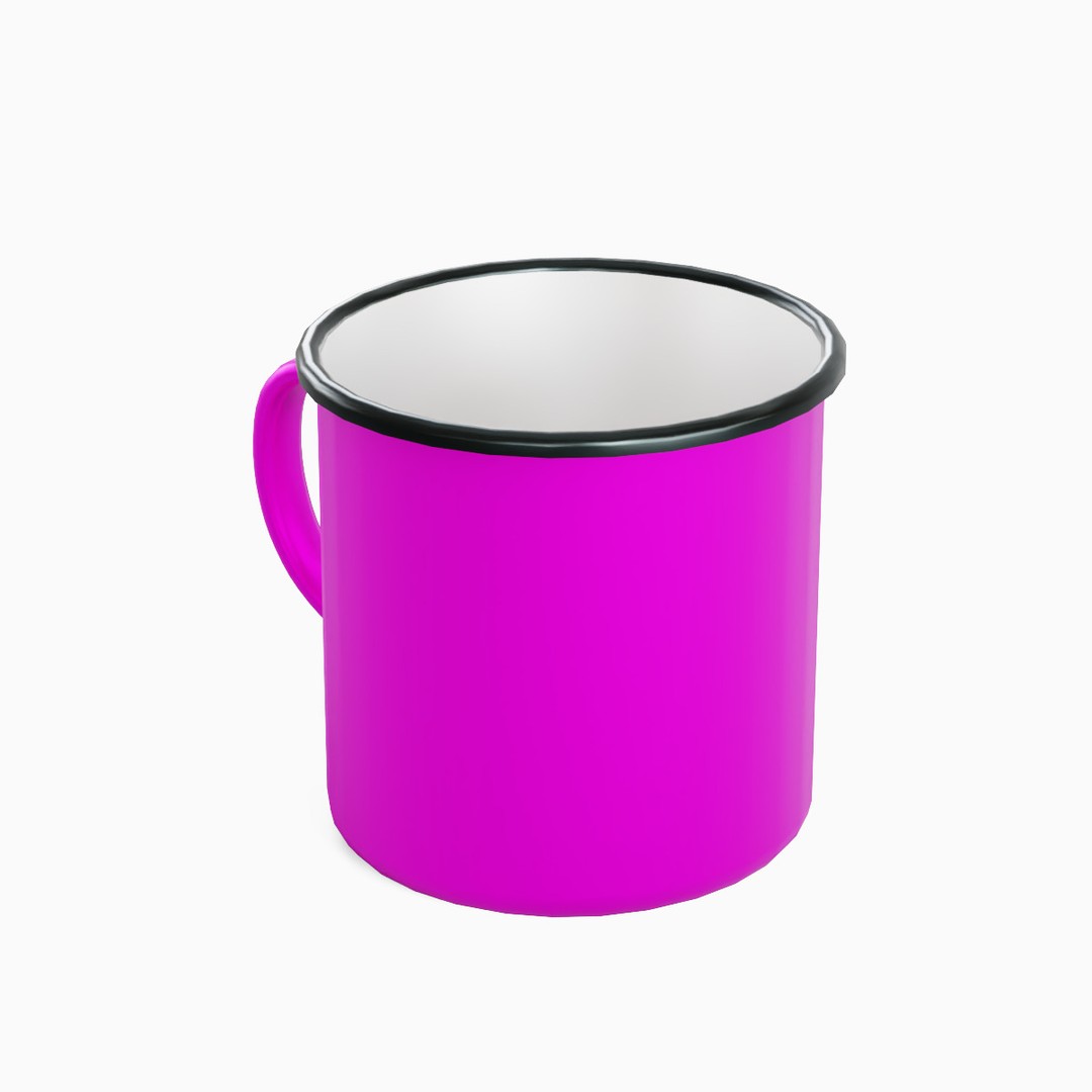 Iron Mug Set 3D Model – Low Poly Kitchenware, PBR Textures, FBX - View 33