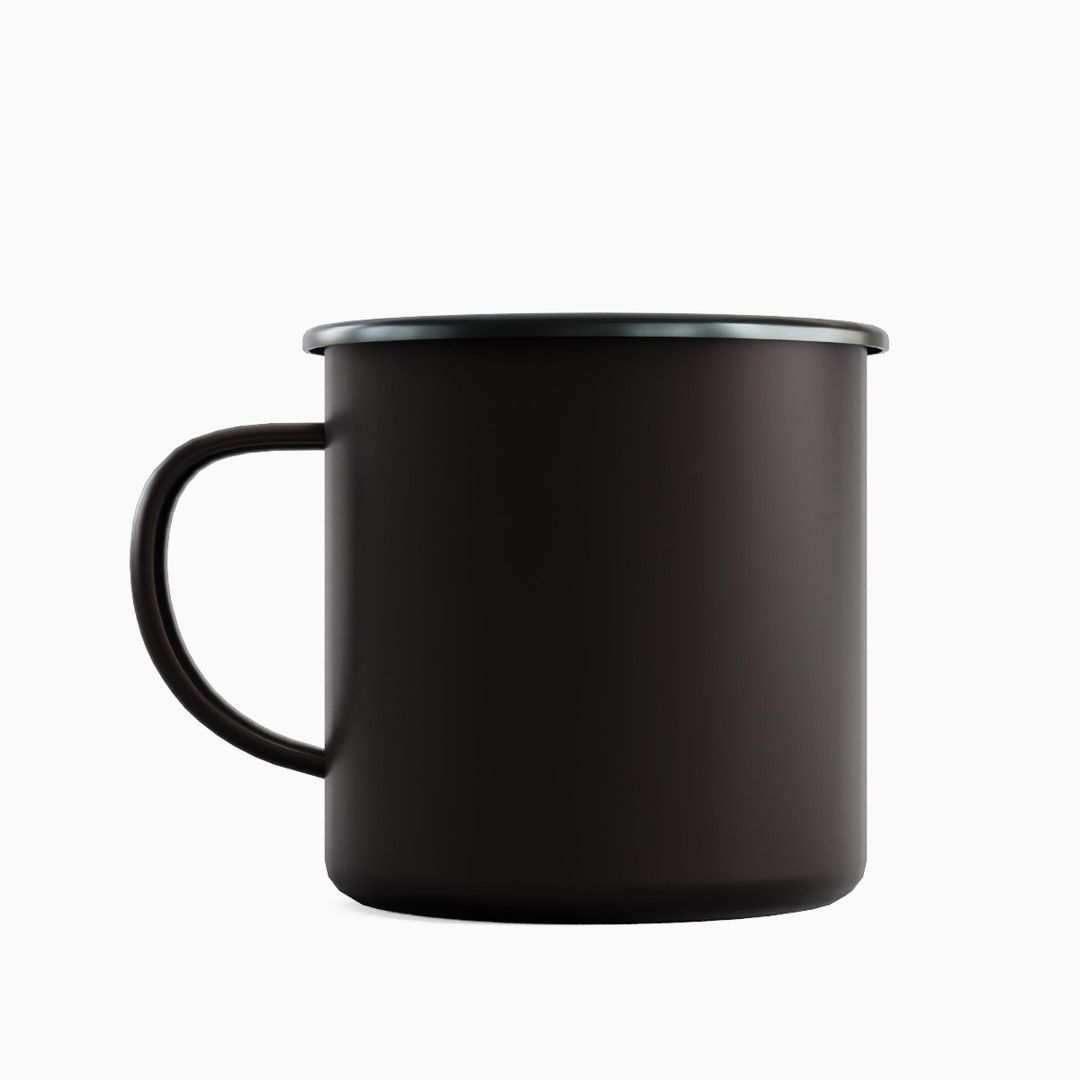 Iron Mug Set 3D Model – Low Poly Kitchenware, PBR Textures, FBX - View 34