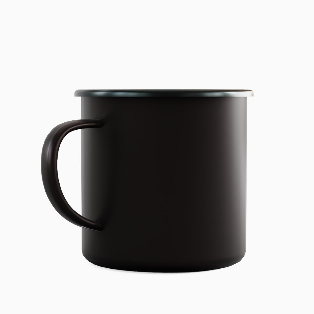 Iron Mug Set 3D Model – Low Poly Kitchenware, PBR Textures, FBX - View 35