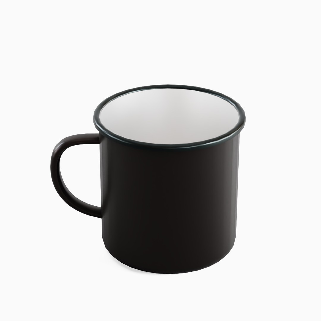Iron Mug Set 3D Model – Low Poly Kitchenware, PBR Textures, FBX - View 37