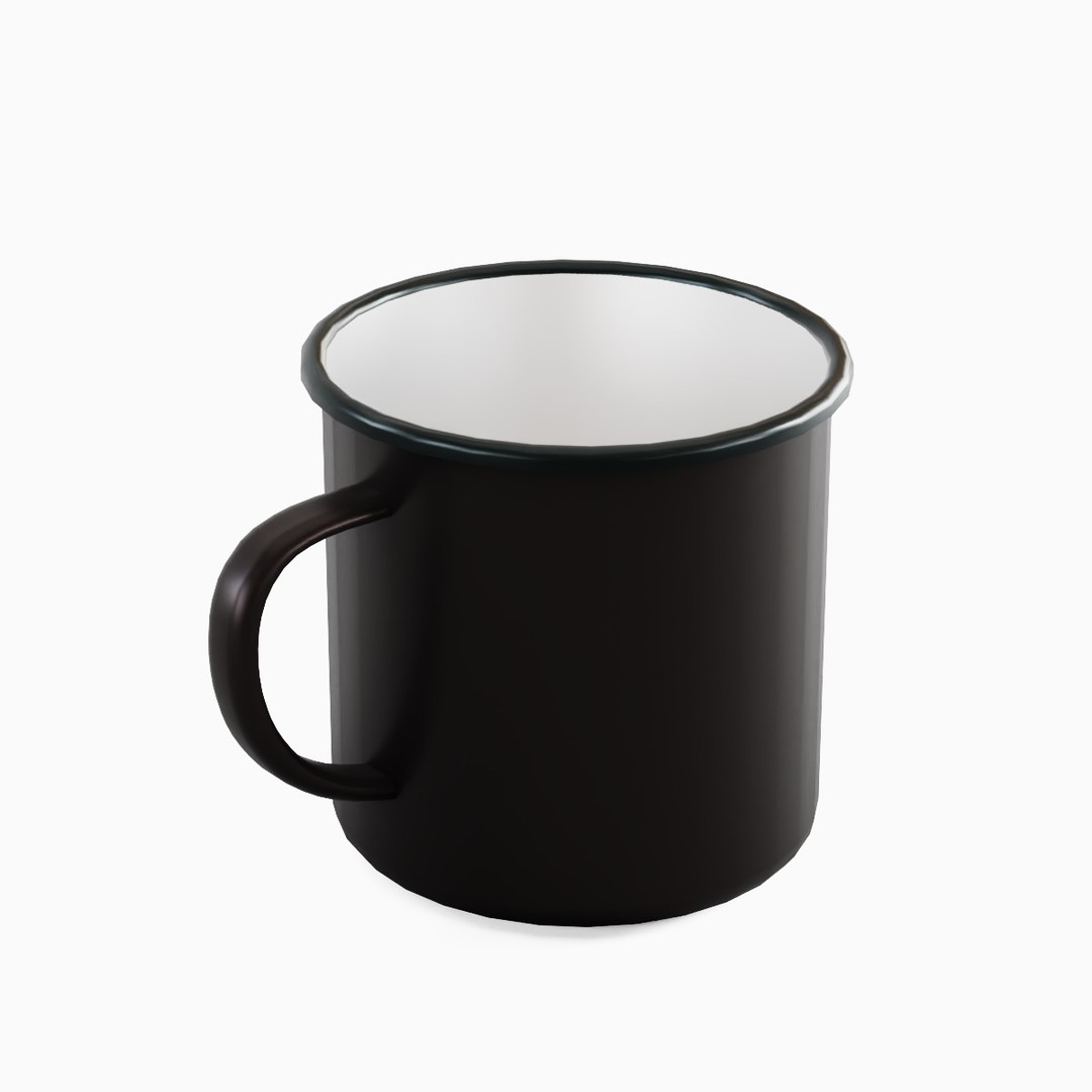 Iron Mug Set 3D Model – Low Poly Kitchenware, PBR Textures, FBX - View 38