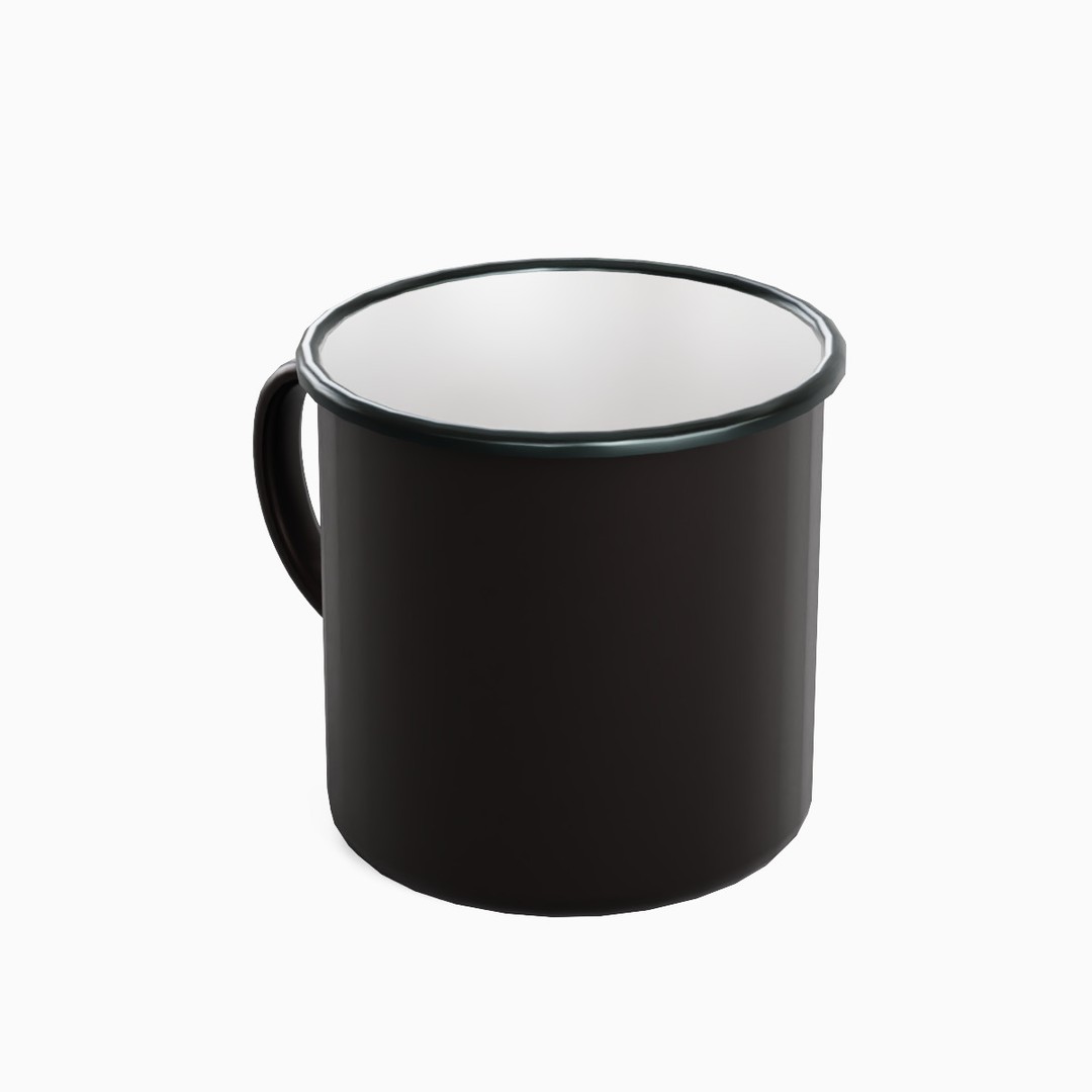 Iron Mug Set 3D Model – Low Poly Kitchenware, PBR Textures, FBX - View 39