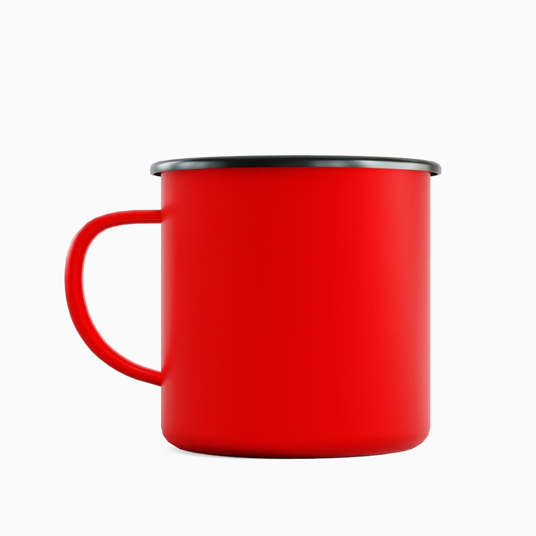 Iron Mug Set 3D Model – Low Poly Kitchenware, PBR Textures, FBX - View 4