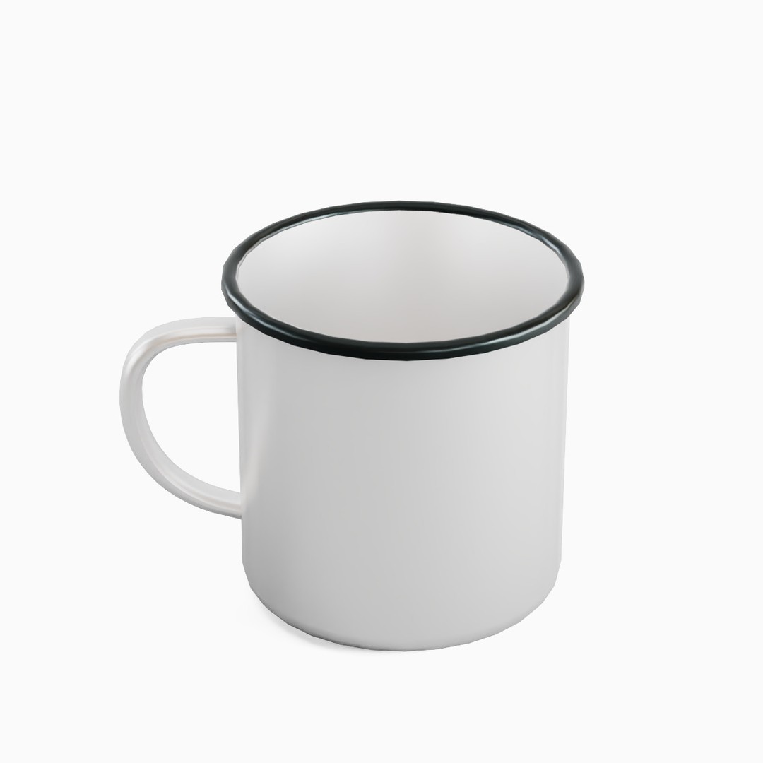 Iron Mug Set 3D Model – Low Poly Kitchenware, PBR Textures, FBX - View 43