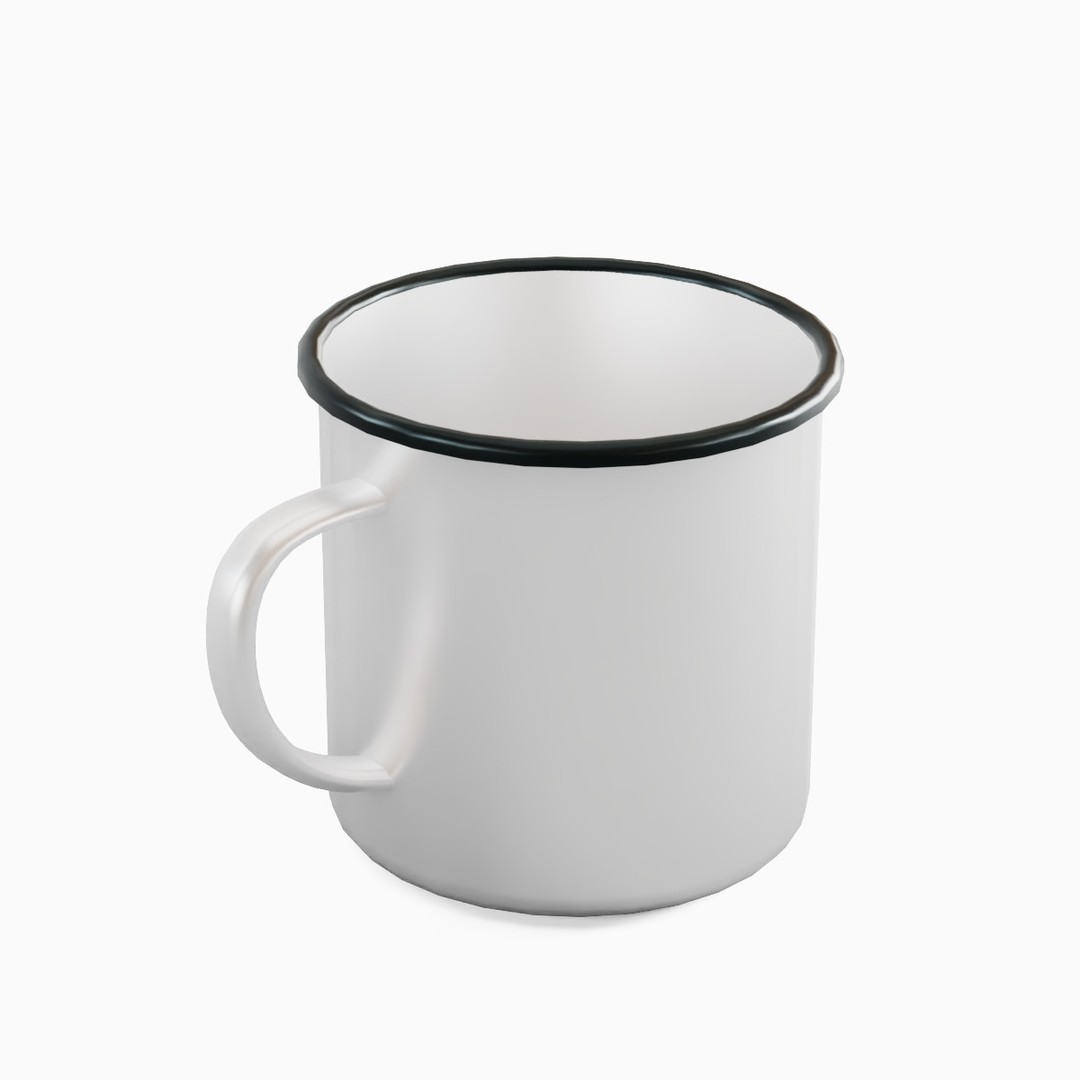 Iron Mug Set 3D Model – Low Poly Kitchenware, PBR Textures, FBX - View 44