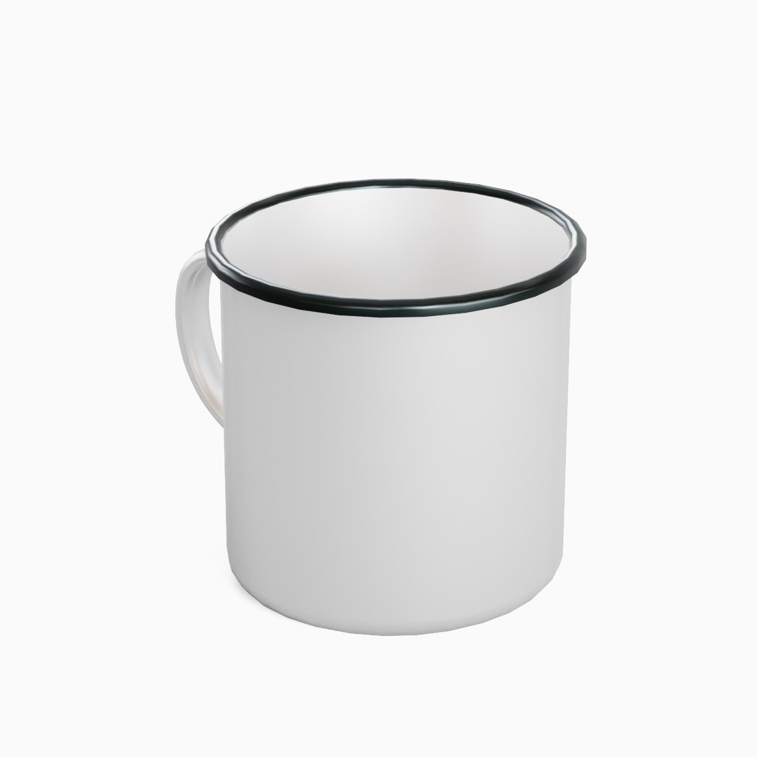 Iron Mug Set 3D Model – Low Poly Kitchenware, PBR Textures, FBX - View 45