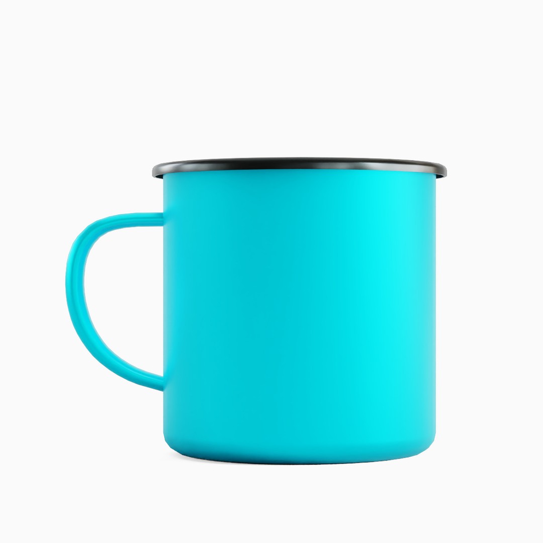 Iron Mug Set 3D Model – Low Poly Kitchenware, PBR Textures, FBX - View 46