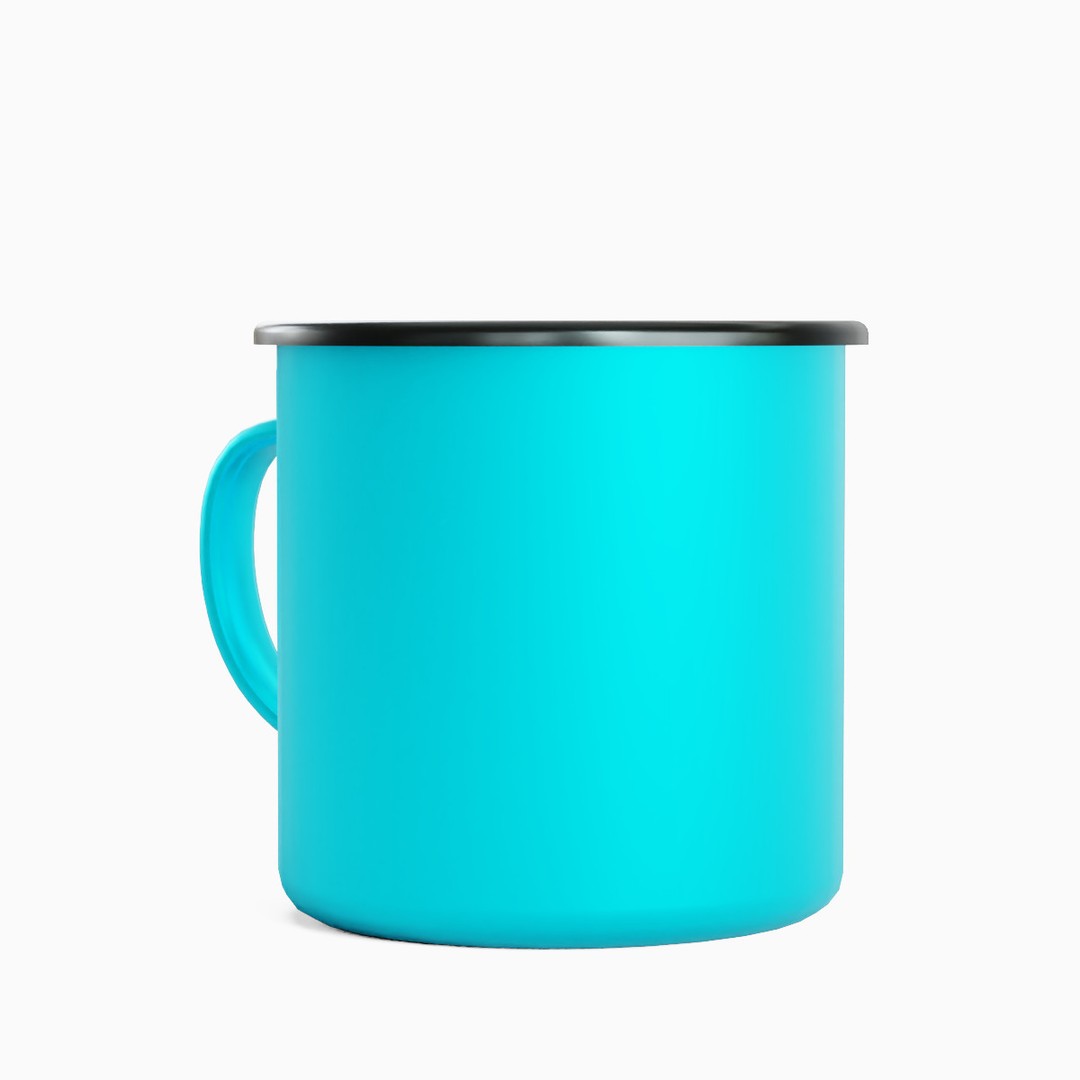 Iron Mug Set 3D Model – Low Poly Kitchenware, PBR Textures, FBX - View 48