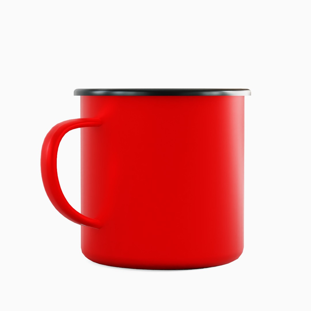 Iron Mug Set 3D Model – Low Poly Kitchenware, PBR Textures, FBX - View 5