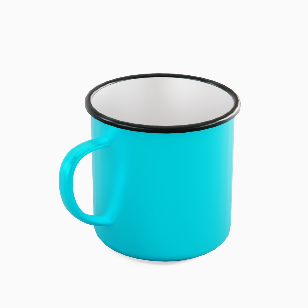 Iron Mug Set 3D Model – Low Poly Kitchenware, PBR Textures, FBX - View 50