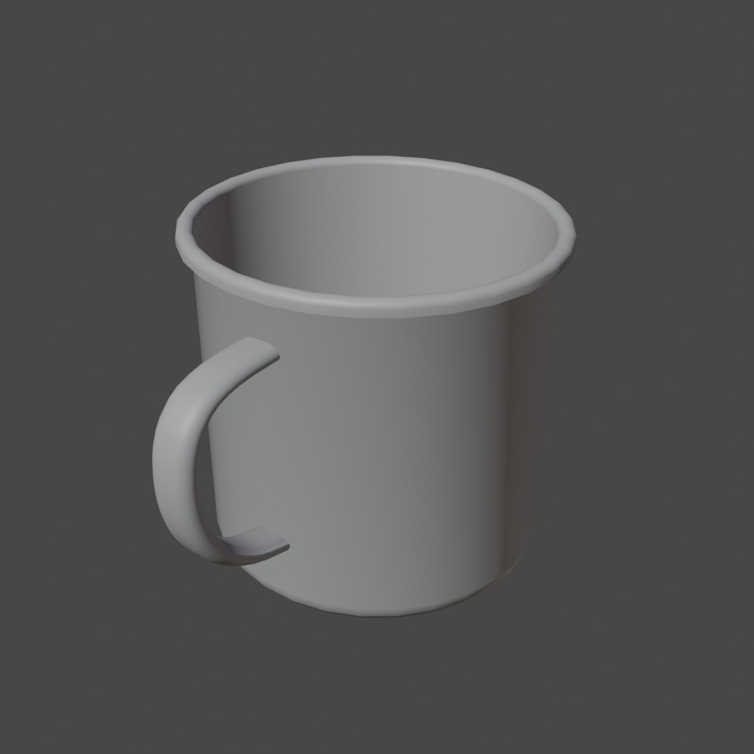 Iron Mug Set 3D Model – Low Poly Kitchenware, PBR Textures, FBX - View 52