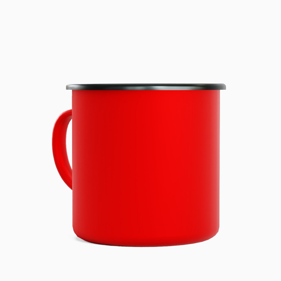 Iron Mug Set 3D Model – Low Poly Kitchenware, PBR Textures, FBX - View 6